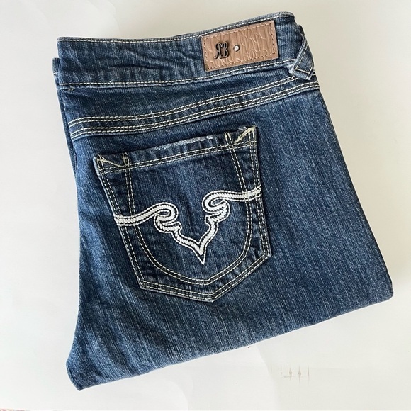 Women's Royal Blue Boot Cut Low Rise Express Jeans size 9X35 - Picture 1 of 9